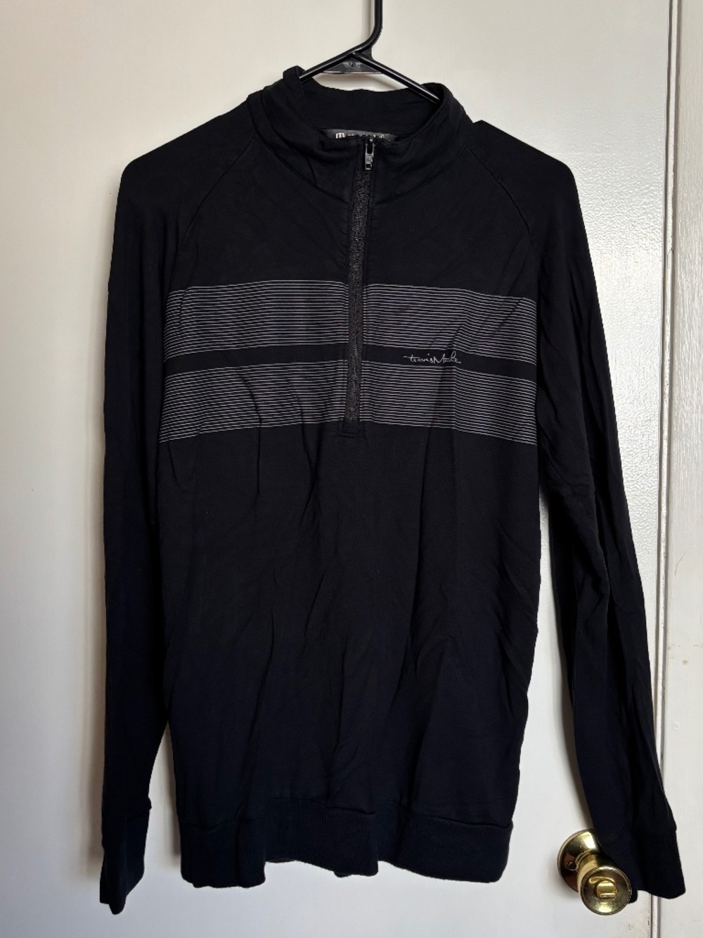 Travis Mathew Black Golf Performance Jacket Quarter Zip Size Small
